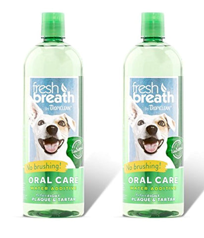 Tropiclean Fresh Breath Plaque Remover Pet Water Additive 33.8 Ounce - 2 Pack